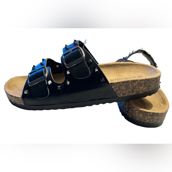 New Olivia Miller Women’s Cork Footbed Flat Slide Sandal /2 Straps Adjustable - Picture 3 of 7